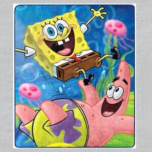 SpongeBob Jumping Jellyfish Silk Touch Throw blanket measures 40 x 50 inches